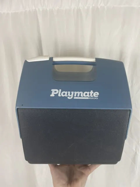 Vintage Igloo Playmate Cooler Blue White Lunch Box Drink Ice Chest Box Beer 6 Pk