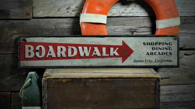Boardwalk Arrow, Custom Boardwalk - Rustic Distressed Wood Sign