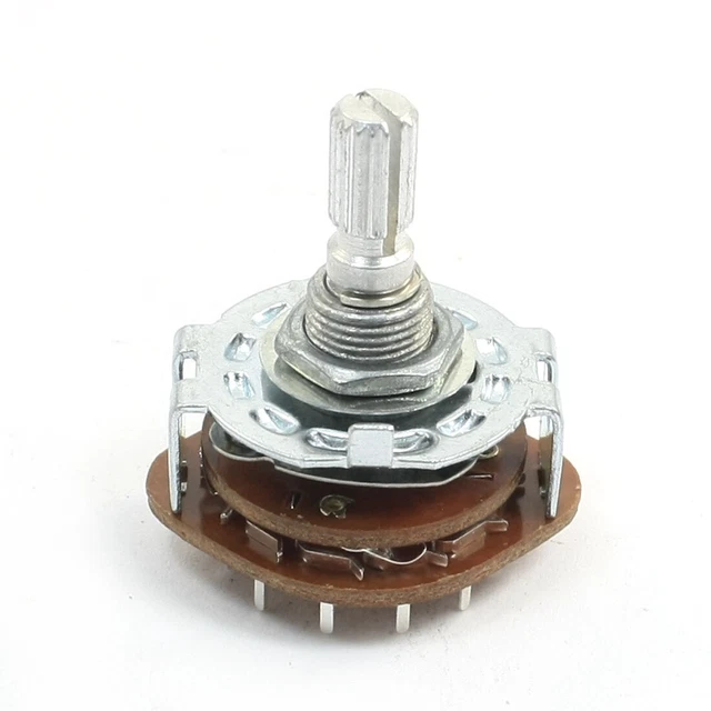 4P3T Panel Mounting 2 Waffles Rotary Switch Tape Picker 4 Pole 3 Position