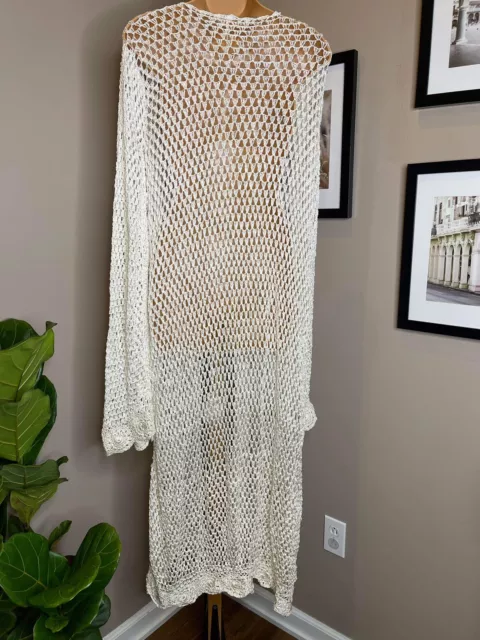 Free People Crochet Cover-up Robe Kimono Size S 3