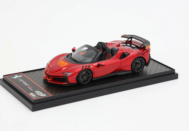 1/43 BBR FERRARI SF90 Spider Toit Fermé Noir Rouge Cuir Base BBRC249E. 36 Pcs EUR 259,54 - FR