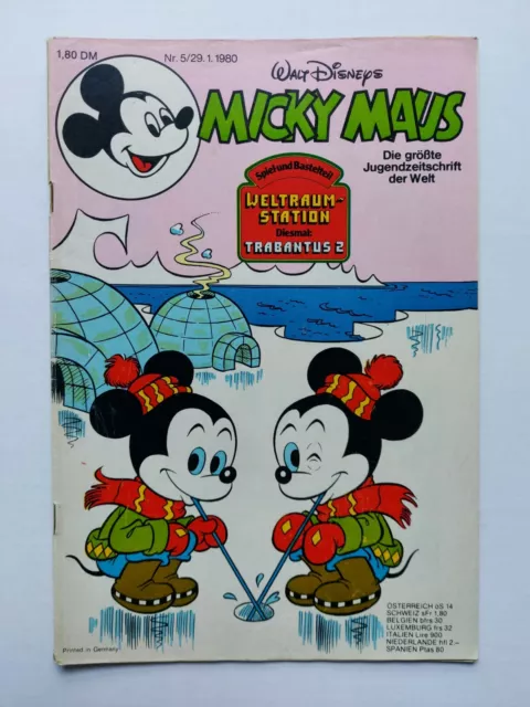 Ehapa - Micky Maus Nr. 5 / 29.01.1980 - Top Zustand / Z1-2 (mit Beilage)