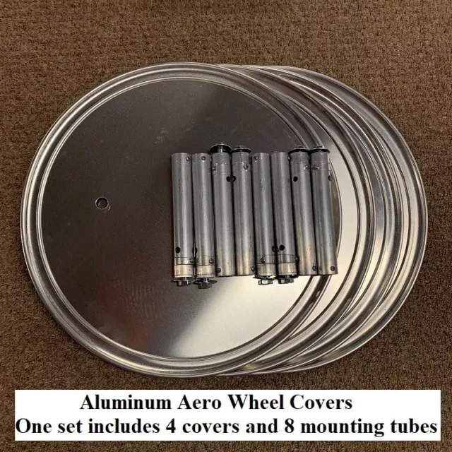 4 Aluminum Aero Wheel Covers - For 22.5x8.25 Steel Truck Wheels
