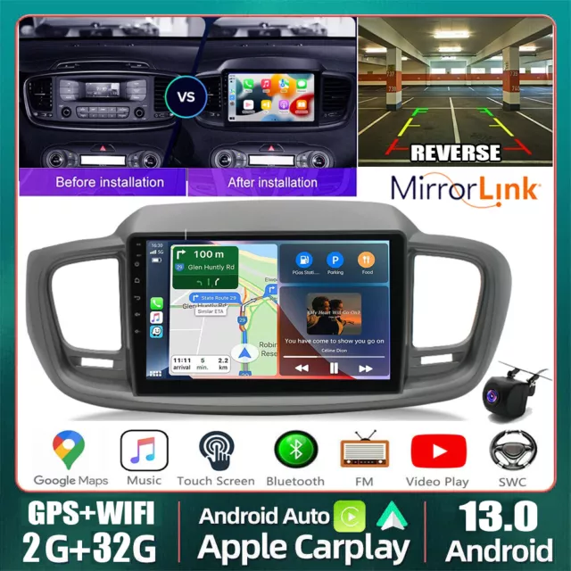 Apple Carplay For Kia Sorento MK3 2015-2020 Android 13 Car Stereo Radio GPS Navi