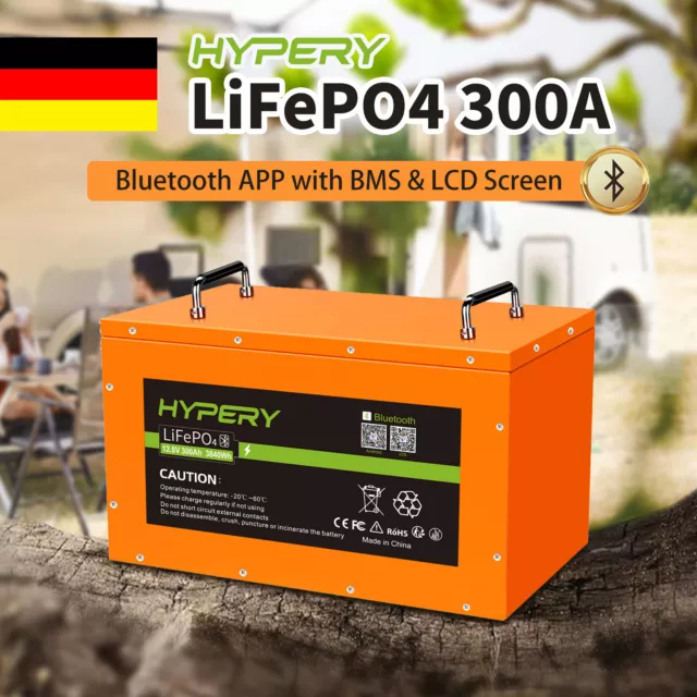 Batteria solare senza partita IVA litio 300Ah 12,8 V LiFePO4 Bluetooth camper camper off-grid