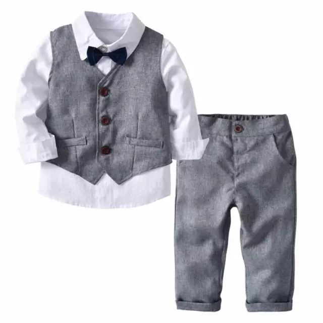Baby Boy Grey Waistcoat Suit Kids Suit Smart Outfit set