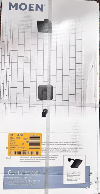 MOEN Genta 82760BL Single-Handle 1-Spray Tub and Shower Faucet In Matte Black