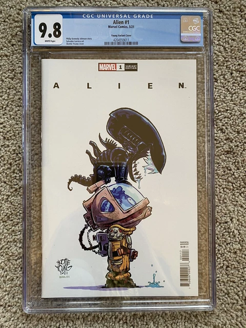 Alien #1 Skottie Young Variant Cgc 9.8 Nm Wp Marvel Comics 2021
