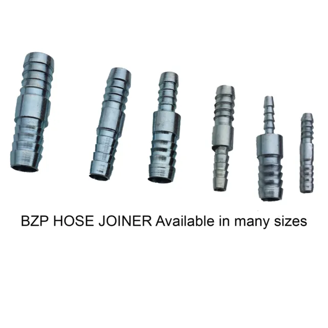 Straight Barbed Steel Hose Joiner Connector Reducer Union Air Fuel Pipe Water