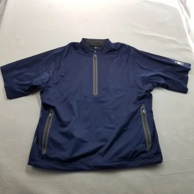 Sun Mountain Rainflex Jacket Mens XL Blue 1/4 Zip Pullover Rain Golf Breathable