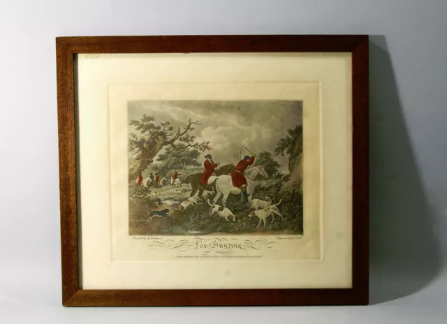 LITHO ANCIENNE encadrée, SIGNEE MORLAND, chevaux, cavaliers, chasse à courre,