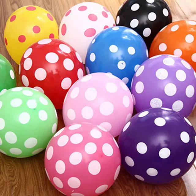 25 Mixed Color 12" Polka Dot Latex Balloons Celebration Party Wedding Birthday