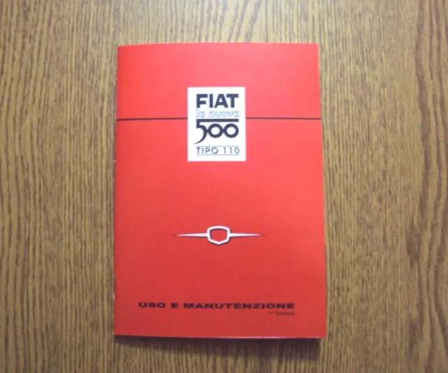 Manuale uso e manutenzione Fiat Nuova 500 N dal 1957 al 1960 Owner's manual-