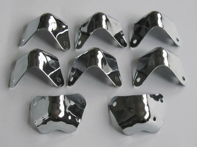 8x Polished Chrome Speaker Amplifier Metal 2 Leg  Guitar AMP Corner for Fender