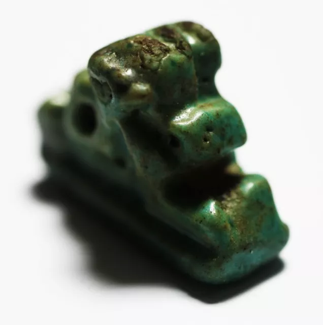 Zurqieh -As20204- Ancient Egypt, Faience Amulet Of A Crouching Lion. 600 B.c