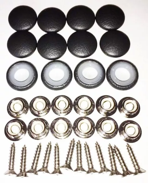 12 Dura Snap Upholstery Buttons Matte Black Choice Of Size And Screws