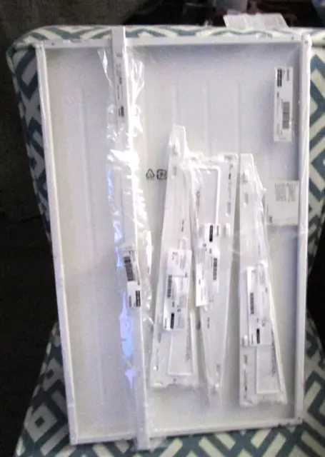 NEW LOT IKEA BOAXEL WHITE METAL SHELF 23 5/8x15 3/4 304.487.39 BRACES 604.487.33