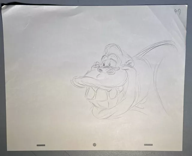 Original 1990s Disney Animation Drawing Sketch Art Marsupilami MAURICE Gorilla