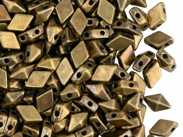 CHOOSE COLOR! 30 pcs Diamonduo™ Beads 5x8 mm, 2 Holes, Metal
