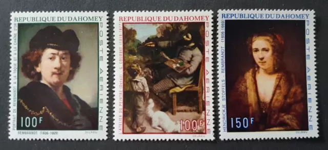 1969 Rep Du Dahomey France  Set Art Paintings Rembrandt Vf Mnh