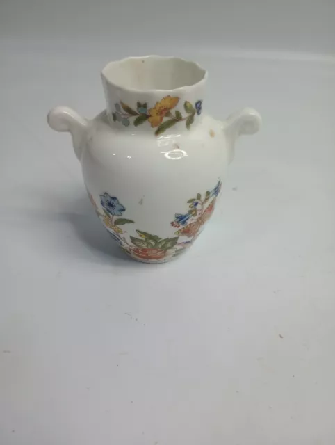 Vintage Aynsley Bone China Bud Vase Cottage Garden Design 3 1/2" Made In England