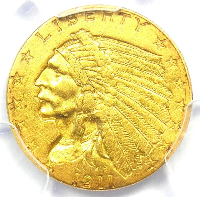1911 INDIAN GOLD Quarter Eagle $2.50 - Certified ANACS XF45