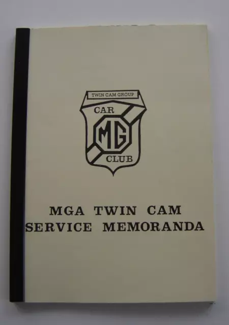 MGA Twin Cam Service Memoranda - BMC Service updates to MG dealers