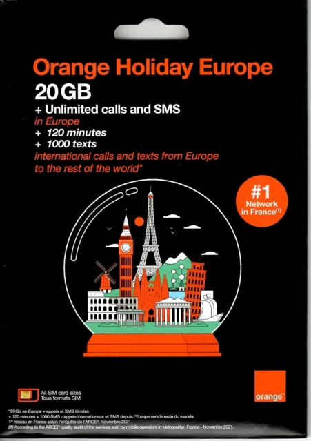 Scheda SIM dati prepagata vacanza trio 4G/LTE tethering dati 20 GB Europa minuto testo