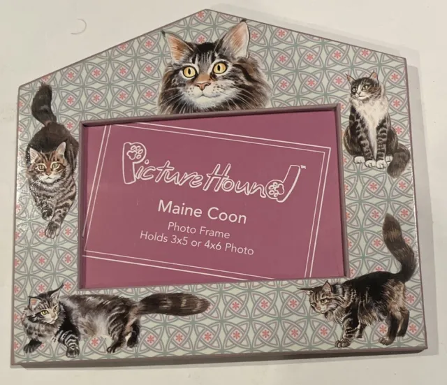 MAINE COON CAT ~ PICTURE HOUND FRAME  Holds 5x3 Or 6x4” Picture NEW
