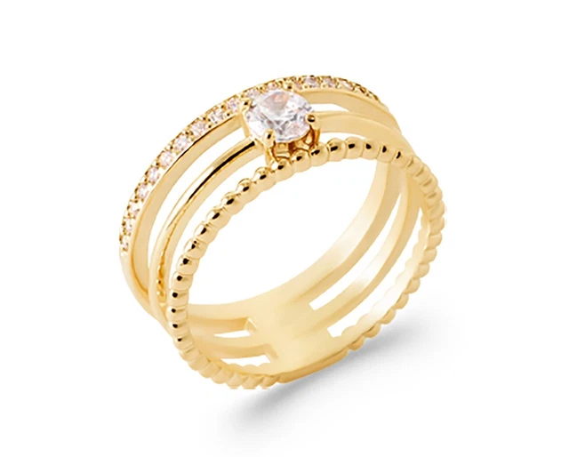 Bague Solitaire Diamant Or Jaune 18 Carats - Monture Roseau 6 Griffes - Taille 54 - Neuf étiqueté