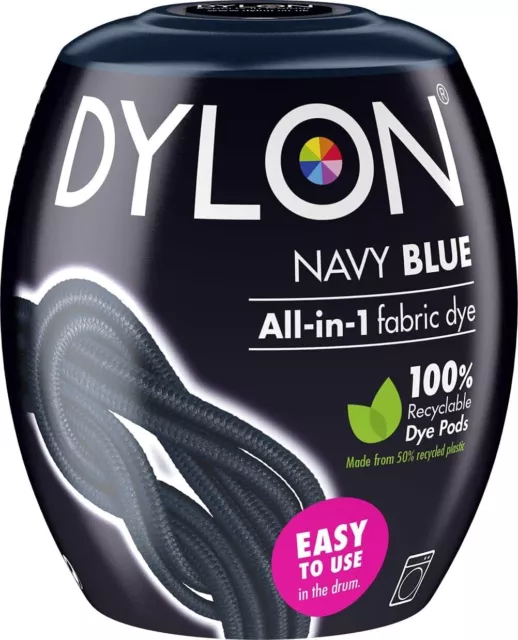 Dylon Machine Dye Pod Powder Fabric Wash For Color Clothes 350G Navy Blue