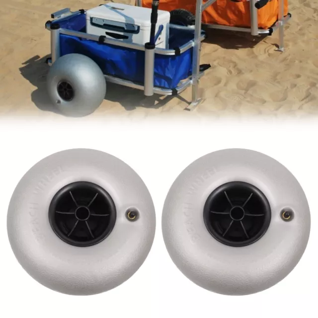 2X Balloon Beach Wheels, Replacement Beach Tires 10" PVC for Kayak Dolly Canoe