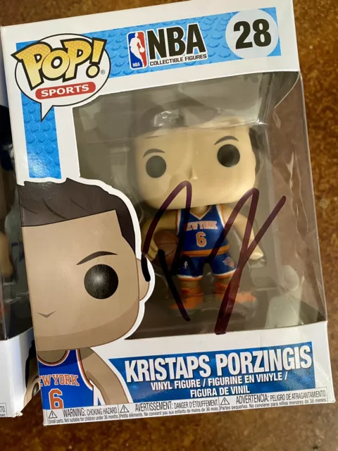 Kristaps Porzingis Signed Autograph Funko Pop Dallas Mavericks JSA