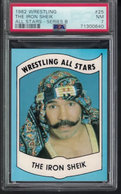 #25 1982 Wrestling All Stars THE IRON SHEIK Rookie Card PSA 7