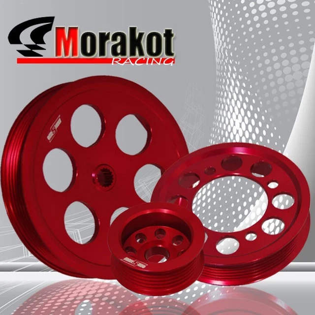 NEW Supra 3.0L V6 JZA80 Engine Aluminum Underdrive Crank Pulley Wheel Kit Red