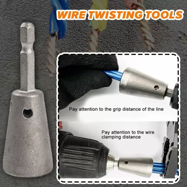 Wire Twisting Tool, Spin Twist Wire Connector Socket Wire Twisting Spinner with 1/4 inch Chuck, Wire Nut Twister Bit Wire Twister Hand Tool for Drill