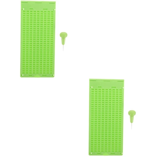 2 juegos prácticamente genial plástico fino tablero de escribir braille profesional