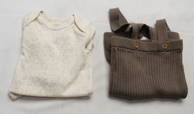 Carter's Baby Boy's 2-Piece Sweater Knit Coverall Set LV5 Gray Size 6M NWT