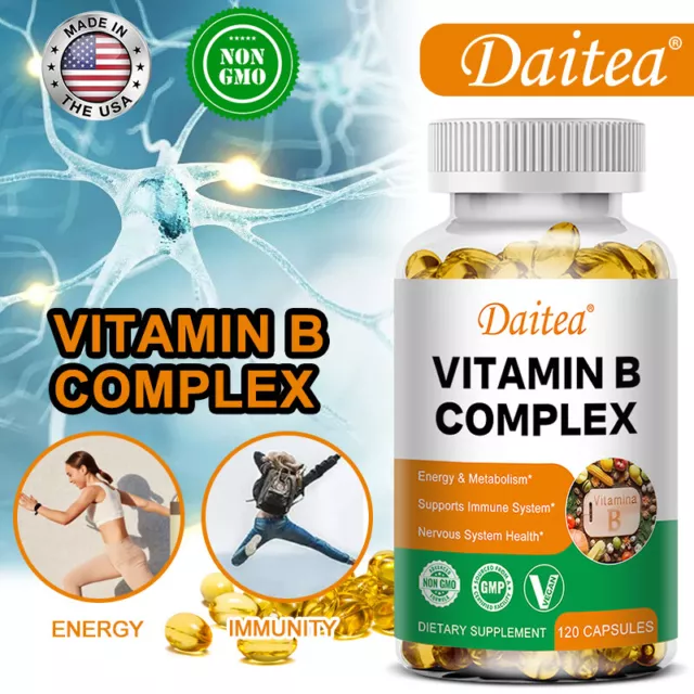 Vitamin B Complex 30/120 Caps High Strength B1 B2 B3 B5 B6 B12 Biotin & Folic