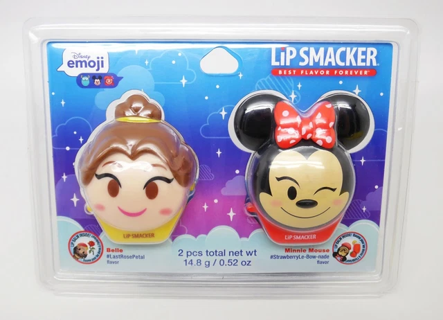Disney Emoji Lip Smacker Flavored Lip Balm Set - Belle & Minnie Mouse - 2pcs