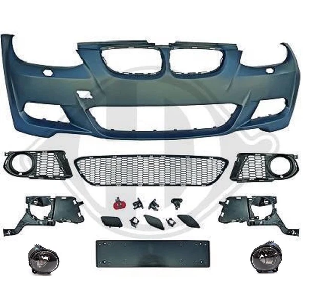 Pare-chocs Avant Sport Pack M Pour BMW Série 3 E90 Berline & E91 Touring Phase 2 (2008-2012) - ABS Prêt à Peindre, Avec Antibrouillards - 9