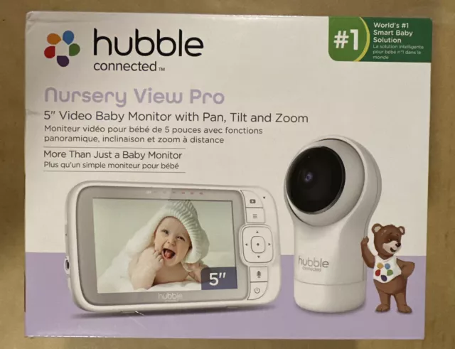 Hubble Connected Nursery View Pro 5" Video Baby Monitor with Pan, Tilt and Zoom