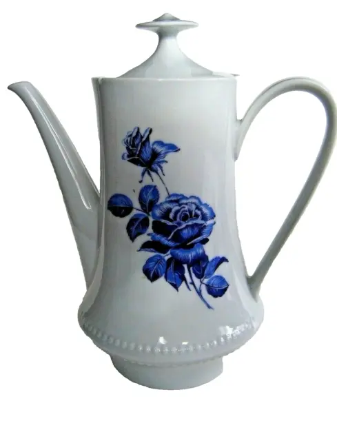 Mitterteich Bavaria Coffee Chocolate Pot Blue Rose Pattern