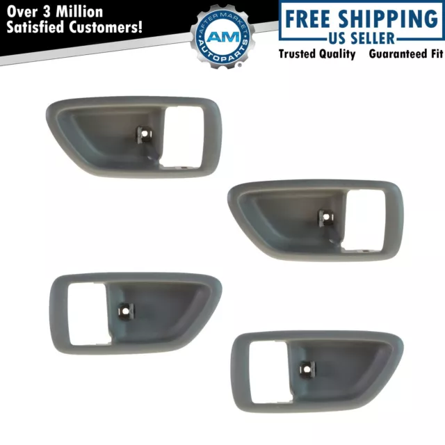 Interior Door Handle Bezel Driver Passenger SET of 4 Charcoal for Tundra Sequoia