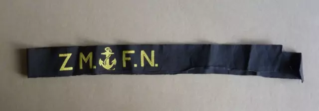 Genuine Belgium Belgian Navy Cap Tally Ribbon Cap Band Z.M.F.N. Cut Length