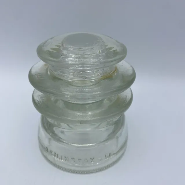 Hemingray 56 Clear Glass Insulator Made in USA 2-52