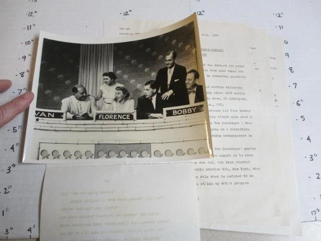 ABC TV game show photo 1954 20 Question Herb Polesie Florence Rinard Bob McGuire