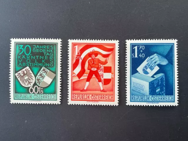 Briefmarken Österreich 1950/ 964-966 Kärntner Volksabstimmung ** postfrisch