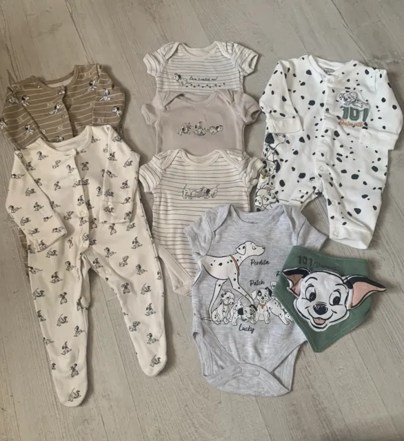 Unisex Baby Clothes Bundle 0-3 Months Gift Set Sleepsuit Disney 101 Dalmatians