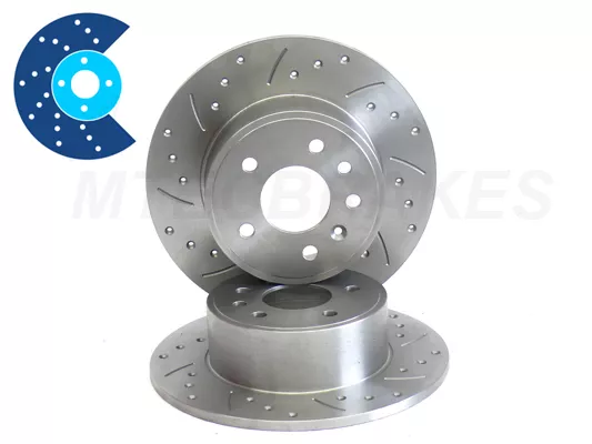 SIERRA RS COSWORTH Drilled Grooved Brake Discs Rear 2wd